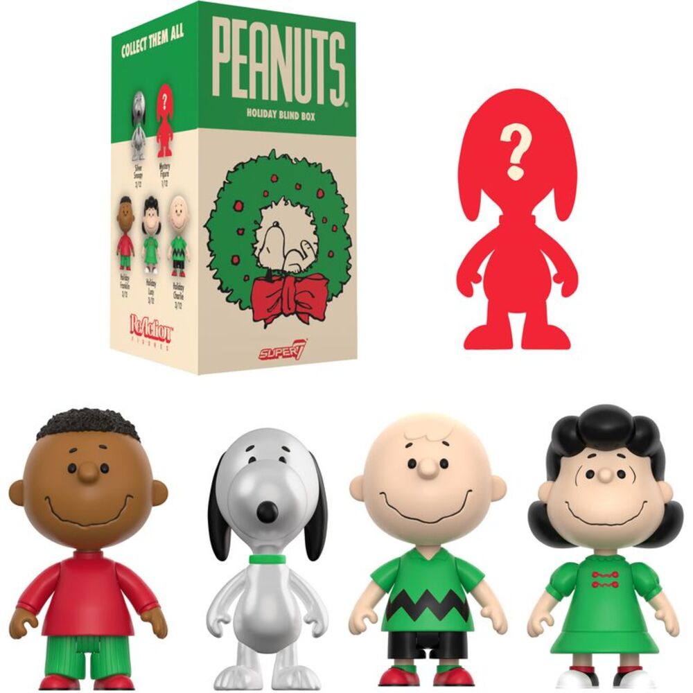 Super7 - Peanuts - Reaction Blind Box Wv8 - Holiday 12pc Flat  COLLECTIBLES